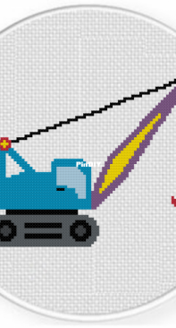 Daily Cross Stitch - Construction Crane - FREE