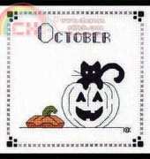 Calico Crossroads Mini-Kats - 2007 Calendar October - Jack & Kat