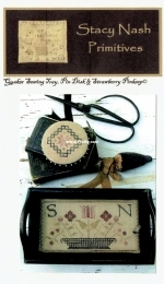 Stacy Nash Primitives - Quaker Sewing Tray, Pin Disk and Strawberry