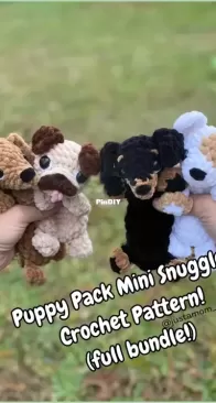 Just A Mom Crocheting - JustAMomCrocheting - Skyelar Bryson -Full Bundle Puppy Pack Mini Snuggler Crochet Patterns Crochet Plushies