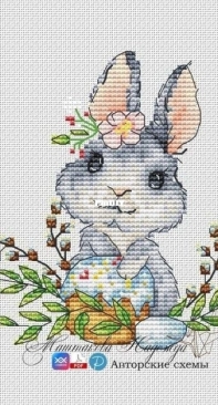 Bunny_with Easter Flowers Nadezhda Mashtakova XSD