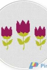 Daily Cross Stitch - Beautiful Purple Flowers