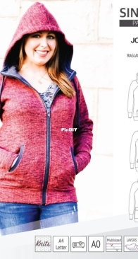 Sinclair Patterns - Journey Zip-up Raglan Hoodie