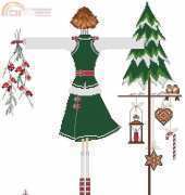 Liebevolle Kreuzstichentwurfe W-34-08 - Lulu Belle Weihnachten