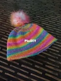 Rainbow Puddles Hat by Erica Kempf Broughton
