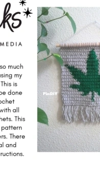 Maks Mixed Media Crafts - Makayla B - Pot Leaf Crochet Tapestry