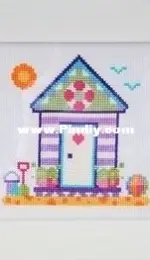The World in Stitches  - Beach Hut by Colleen Carrington - Free