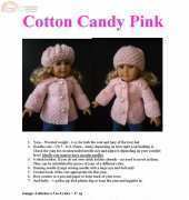 Cotton Candy 18" AG doll coat set by KNIT n PLAY