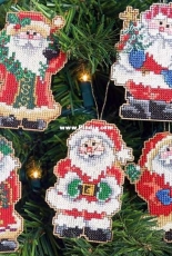 Santa Ornaments from Crazy for Cross Stitch November 2004