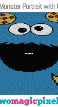 Two Magic Pixels - Cookie Monster Portrait with Cookies