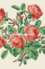 Bouquet of roses from the magazine Burda Gobelin №130