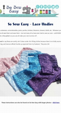 So Sew Easy - Lace Undies - Free