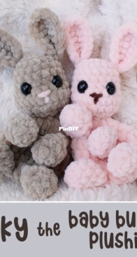 Blue Pawprint Crochet - Abby Snyder - Binky the Baby Bunny Plushie