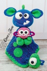 One and Two Company - Carolina Guzman - Mel the Monster and friends Blanket