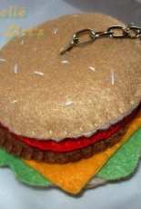 Atelie Mila Arts Molde de Hamburguer Feltro Facil / Hamburger Keyring Felt Pattern