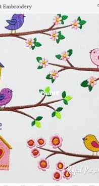 Royal Present Embroidery-Bird House-Pes File-Multiple sizes