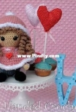 Left Handed Crocheter - Jennifer Adams- Val the Valentine Girl - Free
