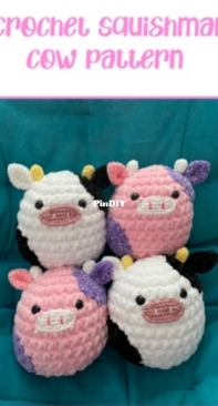 Vibes Crochet Co - Sophia - Mini crochet squishmallow cow
