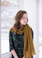 Gyre Eyelet Stole with Ray Motif by Dawn Catanzaro - Bristol Ivy