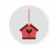 Daily Cross Stitch - Heart Bird House