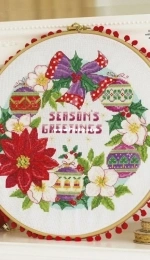 Baubles and Blooms - Festive Wreath by Lesley Teare from Cross Stitch Gold 123 XSD