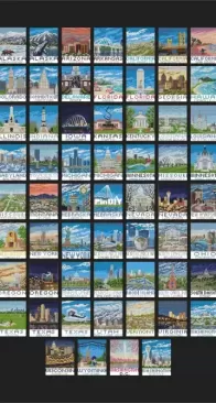 Stitchin Madness - Tiny Cross Stitch - 76 USA Cities by Aleksei Shmyrov
