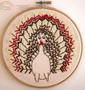 Red Letter Day Stitches - Lets Talk Turkey Embroidery Pattern