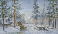 Winter in village by Ivolga