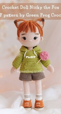 Amigurumi Crochet Doll Boy Nicky the Fox Pattern - Green Frog‏