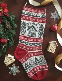 Holiday Chalet Stocking by Ursula Almeida