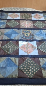 Bedspread made from fabric scraps