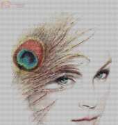 Girl With Peacock Feather
