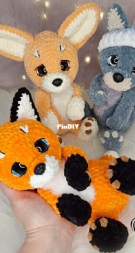 Oxy Knitting - Oksana Koroleva - Оксана Королева - Fox Cub, Fennec Fox, Wolf Cub - Russian