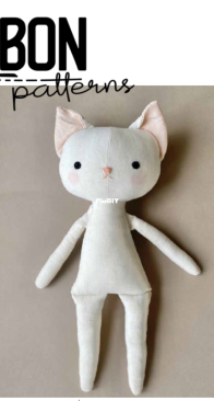 Bon Patterns - Cat Doll with Frill Dress