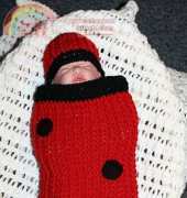 Sami Jo Fitzgerald - Ladybug Ribbed Newborn Cocoon and Hat
