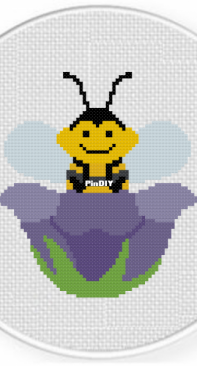 Daily Cross Stitch - Bee on Flower