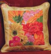 Gerbera Daisies Pillow by Donna Vermillion Giampa from Just Cross Stitch - January 2009 XSD