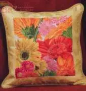 Gerbera Daisies Pillow by Donna Vermillion Giampa from Just Cross Stitch - January 2009 XSD