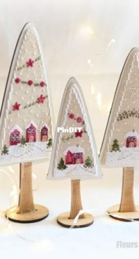 Fleur de lin - Trio de sapins poinsettias