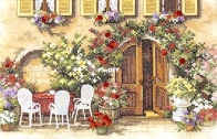 Dimensions Sunset - 13123 Stamped Cross Stitch - Floral Cafe