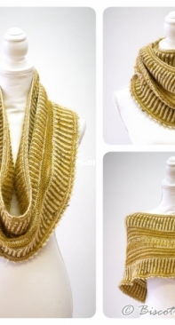 Rumpelstilskin brioche cowl by Louise Robert for Biscotte Yarns Free