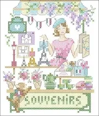 Les Brodeuses Parisiennes LBP - La marchande de souvenirs de Paris XSD + PCS