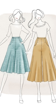 Jennifer Lauren Handmade - The Bastion Culottes - Original size chart 6-24