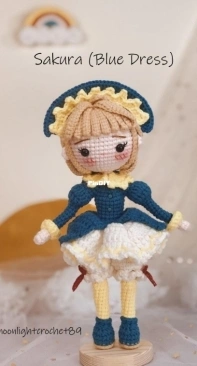 Moonlight Crochet - MoonlightCrochet89 - Nguyet Vu Thi /Nguyệt Vũ Thị - Sakura Blue Dress
