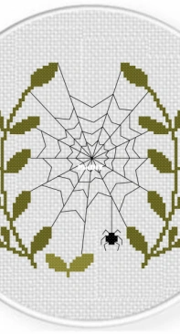 Daily Cross Stitch - Spider Web in Foliage