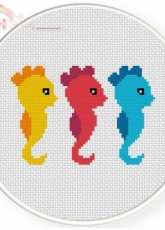 Daily Cross Stitch Cute Seahorses