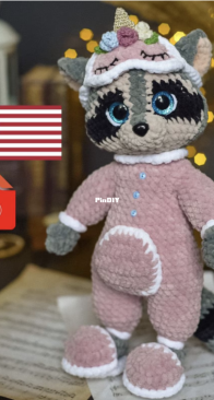 Provyazano / Alice Shop Toys - Viktoria Lazareva - Raccoon - Original English pattern