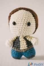 Electric Bunny Crafts - Gina Fiorito - Han Solo Amigurumi Doll