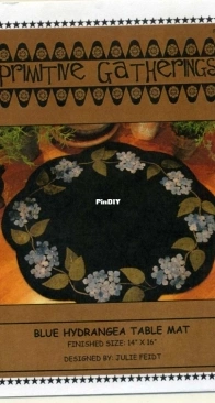 Primitive Gatherings - Julie Feidt - Blue Hydrangea Table Mat