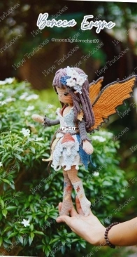 Moonlight Crochet - MoonlightCrochet - the little mushroom Eryne Doll - Boneca De Asas - Portuguese